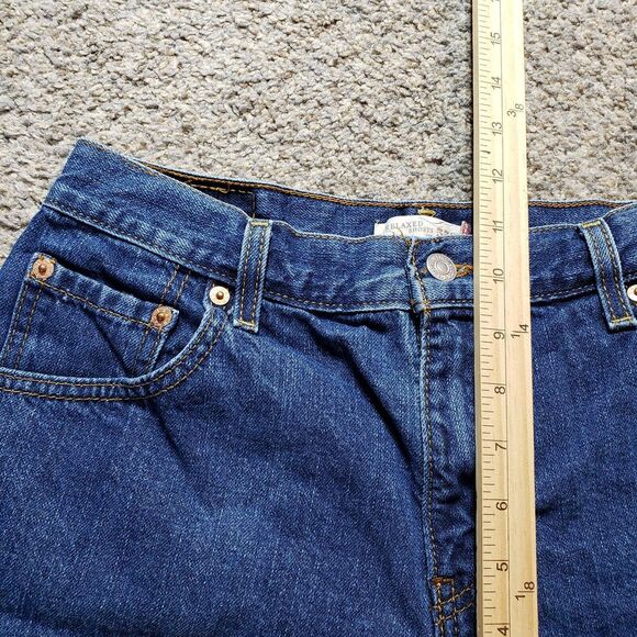 Levis 550 Shorts Womens 10 Blue Relaxed Fit Cutt Offs Medium Wash Denim Jorts - Picture 8 of 12